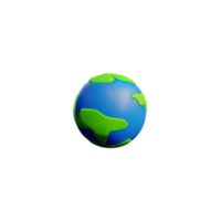 3d desenho animado planeta terra ícone png