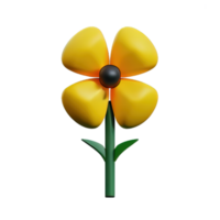 3d Gelb Blume png