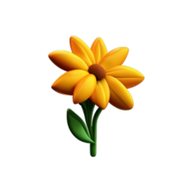 3d amarillo flor png