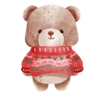 Teddy bear wearing red cloth. png