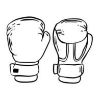 Cartoon red boxing glove icon, front and back. Isolated vector illustration.