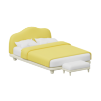 3d linda amarillo cama png