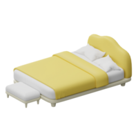 3d fofa amarelo cama png