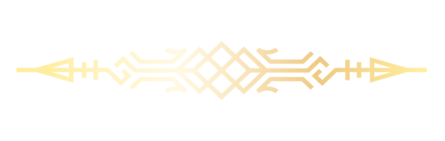 Line art luxury golden border. Abstract golden elegant text divider for your design projects. PNG with transparent background