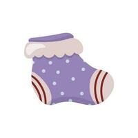 Vector image of baby sock with polka dots