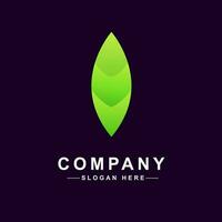 Modern gradient nature leaf logo design. Minimalist organic leaf logo branding. vector