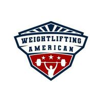 USA weightlifting sport vector illustration logo design