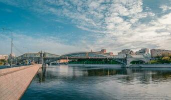 Panoramic view of Pushkin bridge in Moscow photo