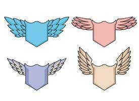emblemas con alas proteger vector