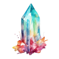 Watercolor Crystal Ai generative png