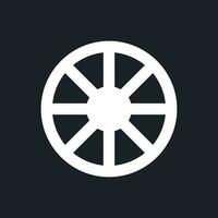 Hue color white pixel perfect solid ui icon. Palette wheel. Video correcting tool. Silhouette symbol for dark mode. Glyph pictogram on black space for web, mobile. Vector isolated image