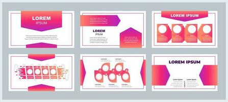 Project management presentation templates set. Progress report. Goal achievement. Improvement plan. Ready made PPT slides on white background. Graphic design vector