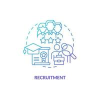 Recruitment blue gradient concept icon. Talent management. Employment agency. Human resource. Talent management. Headhunting abstract idea thin line illustration. Isolated outline drawing vector