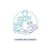 Course relevance blue gradient concept icon. Skills development. Education system. Employment. Human resource. Learning opportunity abstract idea thin line illustration. Isolated outline drawing vector