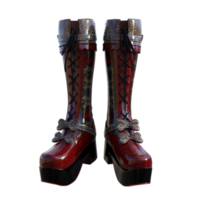 pair of female boots isolated 3d png