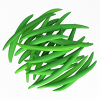 green beans isolated 3d png