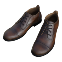 pair of leather shoes isolated 3d png