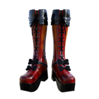 pair of female boots isolated 3d png