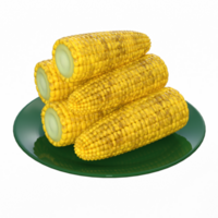 corn cobs isolated 3d png