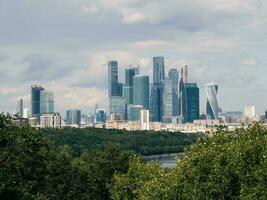 Sparrow Hills or Vorobyovy Gory. Central area of Moscow. View of the Moscow International Business Center photo