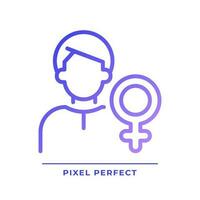 Animus pixel perfect gradient linear vector icon. Image of man. Male qualities. Psychoanalytic theory. Thin line color symbol. Modern style pictogram. Vector isolated outline drawing