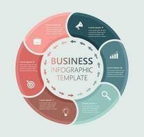 seis pasos trabajo proceso circulo negocio infografía plantilla, lleno circulo publicidad tarta gráfico diagrama presentación vector