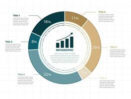 Percentage Business Infographic Template, Six Steps Work Process Circle, Advertising Pie Chart Diagram Presentation vector