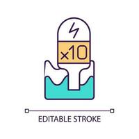 More power generation RGB color icon. Geothermal industrial solution. Ten times more power. Natural resource. Isolated vector illustration. Simple filled line drawing. Editable stroke