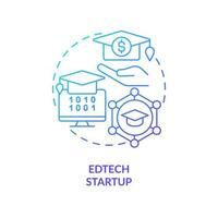 EdTech startup blue gradient concept icon. Opportunities of e learning. Best foundation industry abstract idea thin line illustration. Isolated outline drawing vector