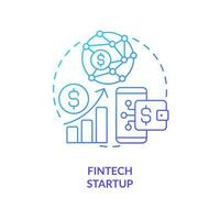 FinTech startup blue gradient concept icon. Financial system digitization. Best foundation industry abstract idea thin line illustration. Isolated outline drawing vector