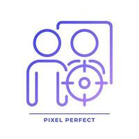 Self pixel perfect gradient linear vector icon. Unity of conscious and unconscious. Archetype. Psychoanalytic theory. Thin line color symbol. Modern style pictogram. Vector isolated outline drawing