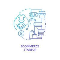 Ecommerce startup blue gradient concept icon. Online retail development. Best foundation industry abstract idea thin line illustration. Isolated outline drawing vector