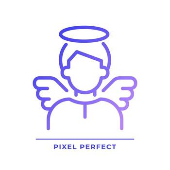 Innocent pixel perfect gradient linear vector icon. Character archetype. Psychoanalytic theory. Personality trait. Thin line color symbol. Modern style pictogram. Vector isolated outline drawing