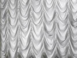 White curtains draped theater. Curtains background photo