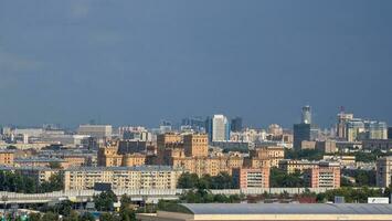 Aerial view of Moscow city. Center of Moscow. House roof photo