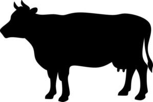 Cattle icon vector illustration. Silhouette cow icon for livestock, food, animal and eid al adha event. Graphic resource for qurban design in islam and muslim culture