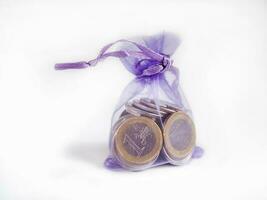 euro coins in a bag photo