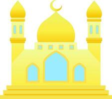 Mosque vector illustration. Shiny mosque icon for sign and symbol of muslim worship place. Mosque gradient icon of islam religion and muslim faith. Place of muslim to pray