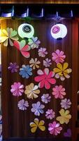Japanese colorful papercut wall decoration indoor. photo