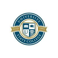 Education badge logo design. University high school emblem. Vector Logo Template