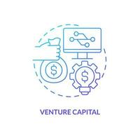 Venture capital blue gradient concept icon. Money investment. Tech startup financing option abstract idea thin line illustration. Isolated outline drawing vector