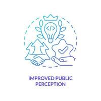 Improved public perception blue gradient concept icon. IT brand. Venture capital financing benefit abstract idea thin line illustration. Isolated outline drawing vector