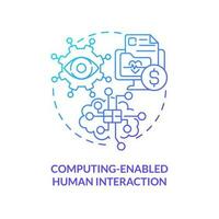 Computing enabled human interaction blue gradient concept icon. Machine learning. Governmental IT funding abstract idea thin line illustration. Isolated outline drawing vector