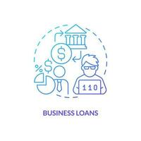 Business loans blue gradient concept icon. Support of entrepreneurs. Tech startup financing option abstract idea thin line illustration. Isolated outline drawing vector