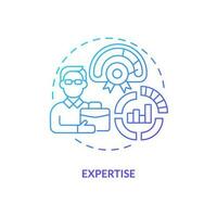 Expertise blue gradient concept icon. IT industry fund control. Venture capital financing benefit abstract idea thin line illustration. Isolated outline drawing vector