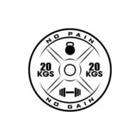 Vector Black and White barbell Plate logo