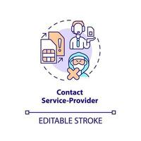 Contact service-provider concept icon. Unblock mobile network card. Cybersecurity abstract idea thin line illustration. Isolated outline drawing. Editable stroke vector