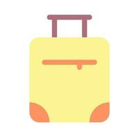 Suitcase flat color ui icon. Package with traveler belongings. Prepare luggage for journey. Simple filled element for mobile app. Colorful solid pictogram. Vector isolated RGB illustration