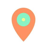 Location mark flat color ui icon. Find place on map. Navigation service. Online support. Simple filled element for mobile app. Colorful solid pictogram. Vector isolated RGB illustration