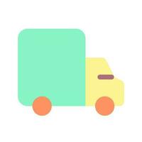 Lorry flat color ui icon. Cargo truck delivering goods. Shipping and transportation service. Simple filled element for mobile app. Colorful solid pictogram. Vector isolated RGB illustration